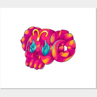 Aries Skull Zodiac Posters and Art